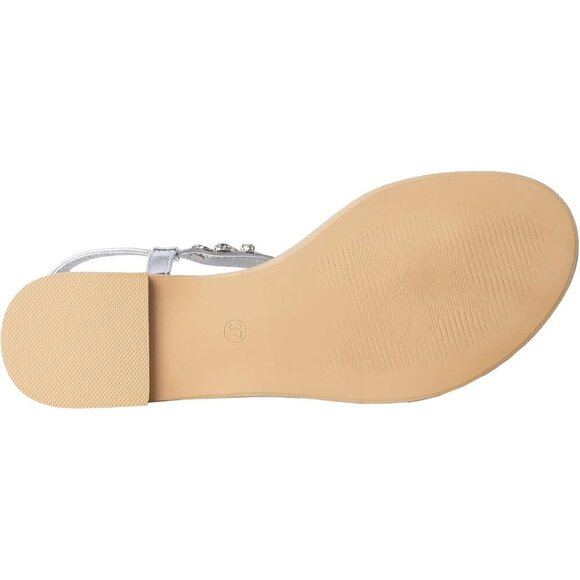 SheSole Womens Sparkly Flat Sandals Open Toe T-Strap Dressy Bridal Wedding Shoes - Picture 8 of 9